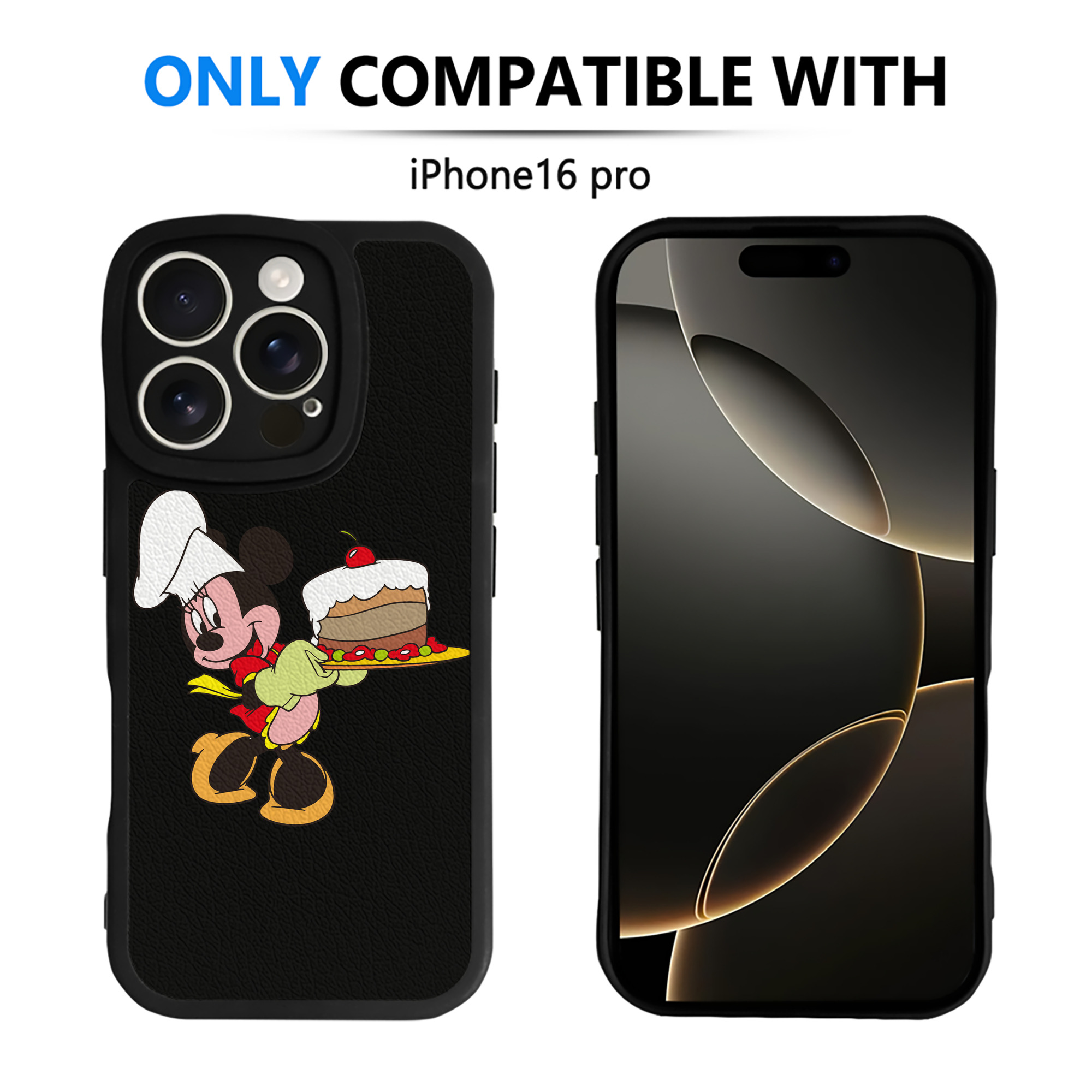（画像用） ミッキーマウス Mickey Mouse 【iPhone 16シリーズ対応】シリコンスマホケース（レザー調） 材質：シリコン